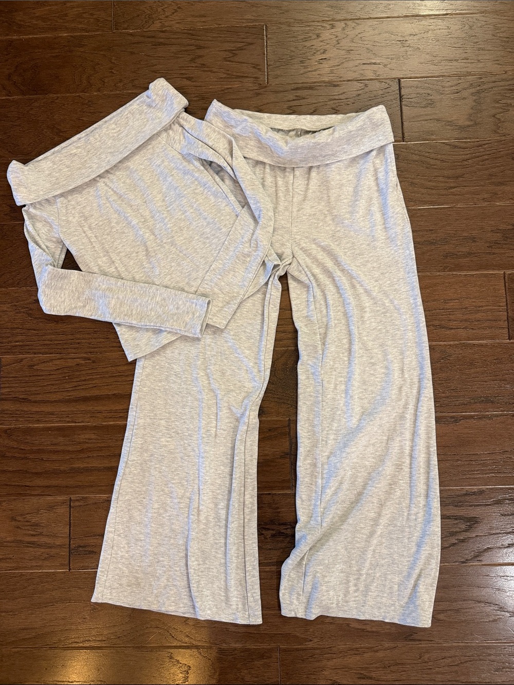 Girls Art Class Off-Shoulder Foldover Lounge Set Gray L - Top XL- bottom